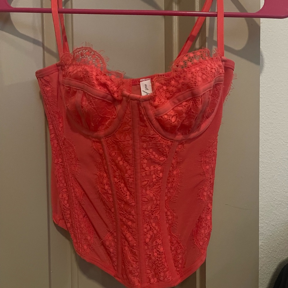 hot pink urban modern love corset top